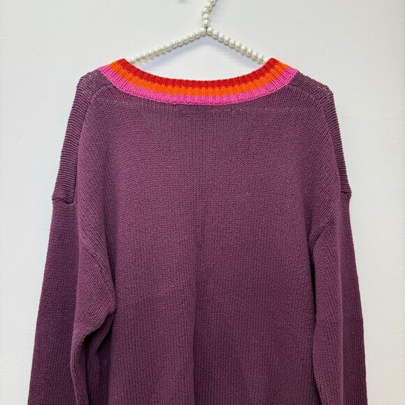 Marine Layer Slouchy V-Neck Sweater M 🟠 - Picture 8 of 8